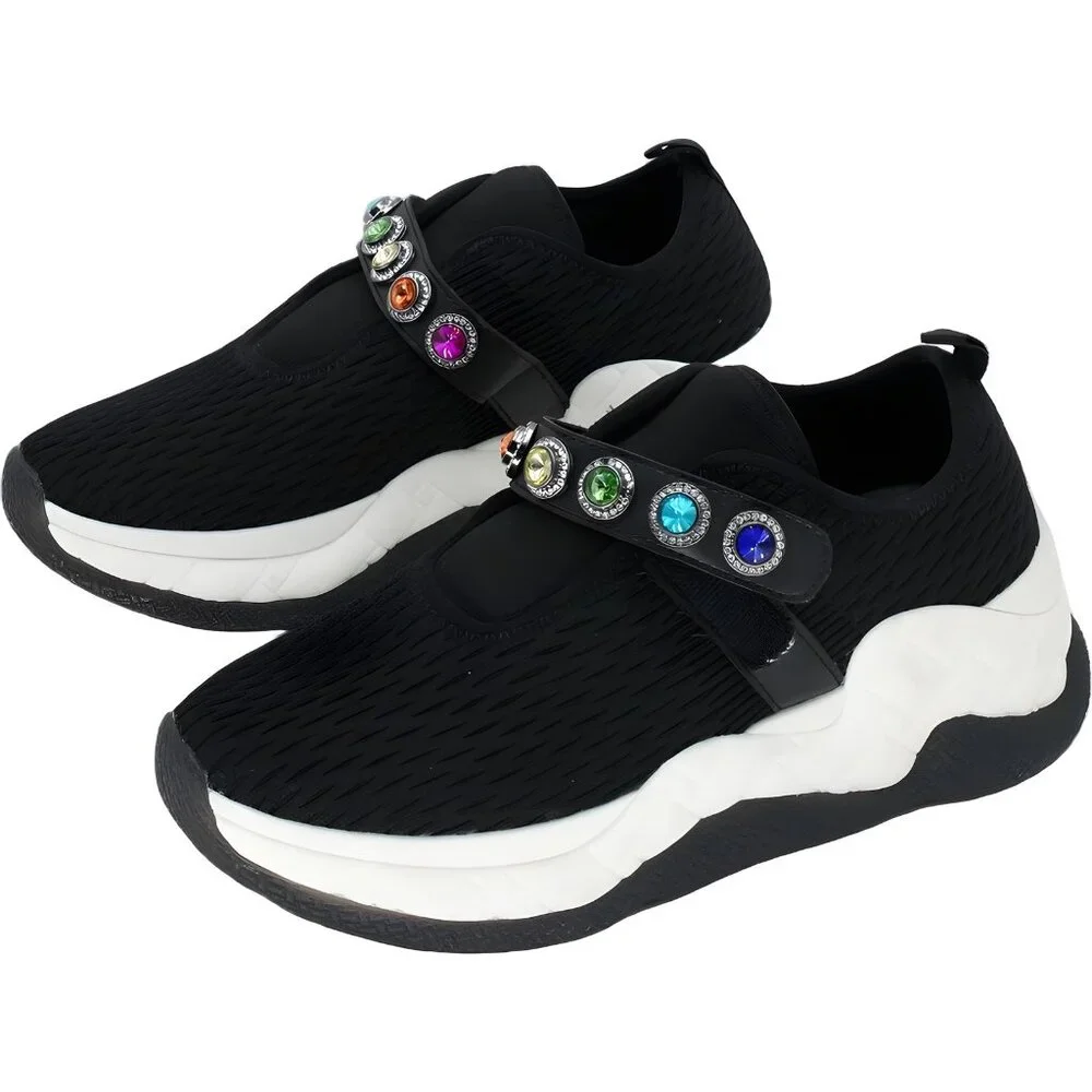 Kurt Geiger London Knit Jewel Slip-On Sneakers Black Women's EU 39 - Picture 2 of 6
